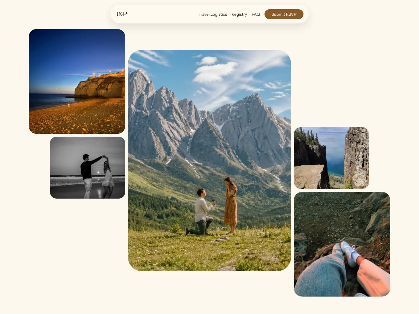 Alpine Afterglow — a preview of the published wedding website.